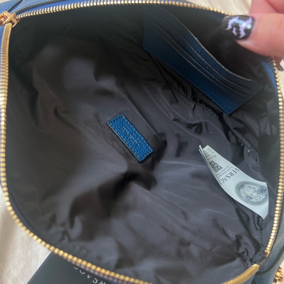 NEW VERSACE MICROCHIPPED BLUE LEATHER BELT BAG! - Picture 12 of 15
